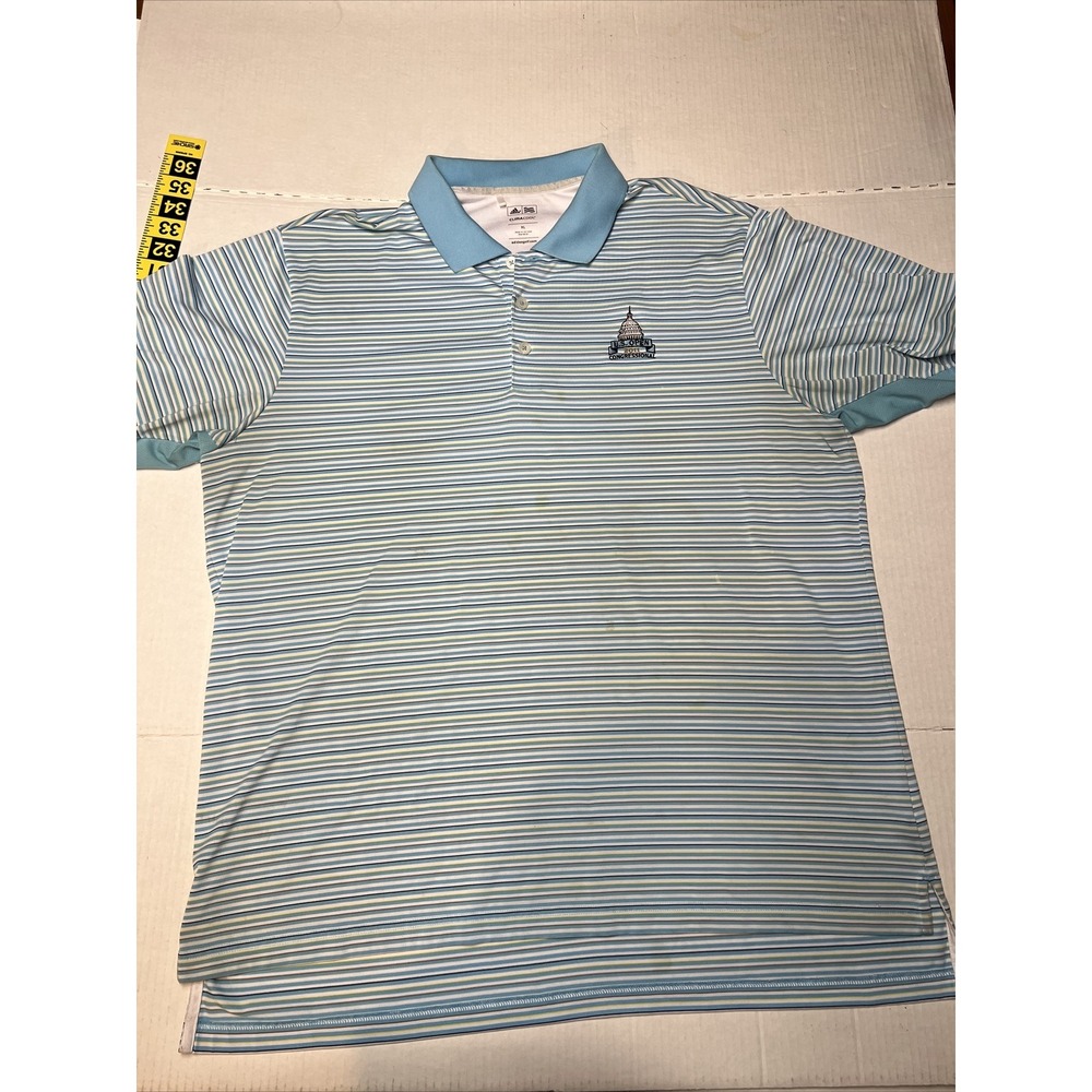 Adidas Climacool Golf Polo Shirt 2011 U S Open Congressional Men's XL Striped
